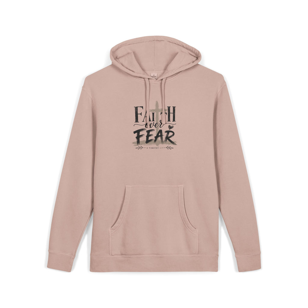 Faith Over Fear Hoodie — 'The Narrow Path Vintage Graphic Pigment-Dyed Hoodie