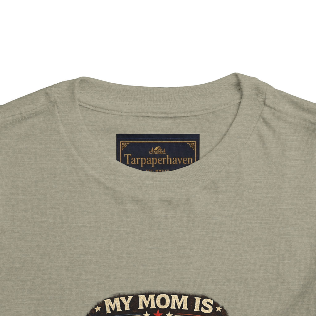 Toddler Tee "My Mom is Military - Strong Beautiful Hero" | Patriotic Kids Shirt