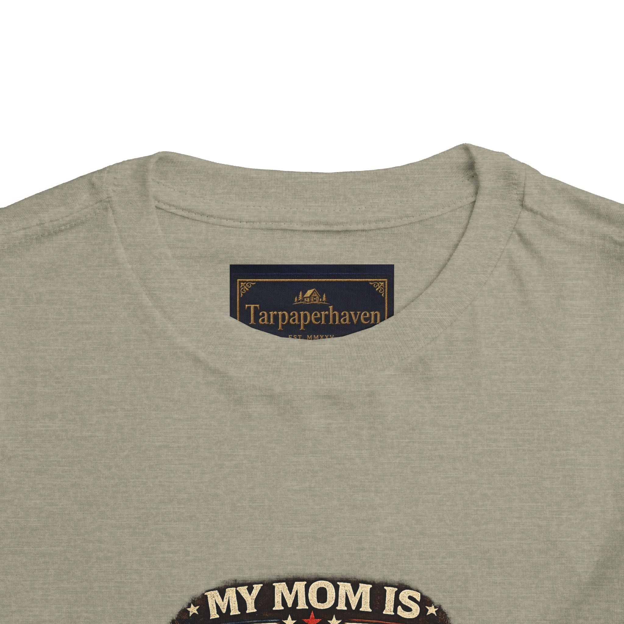 Toddler Tee "My Mom is Military - Strong Beautiful Hero" | Patriotic Kids Shirt
