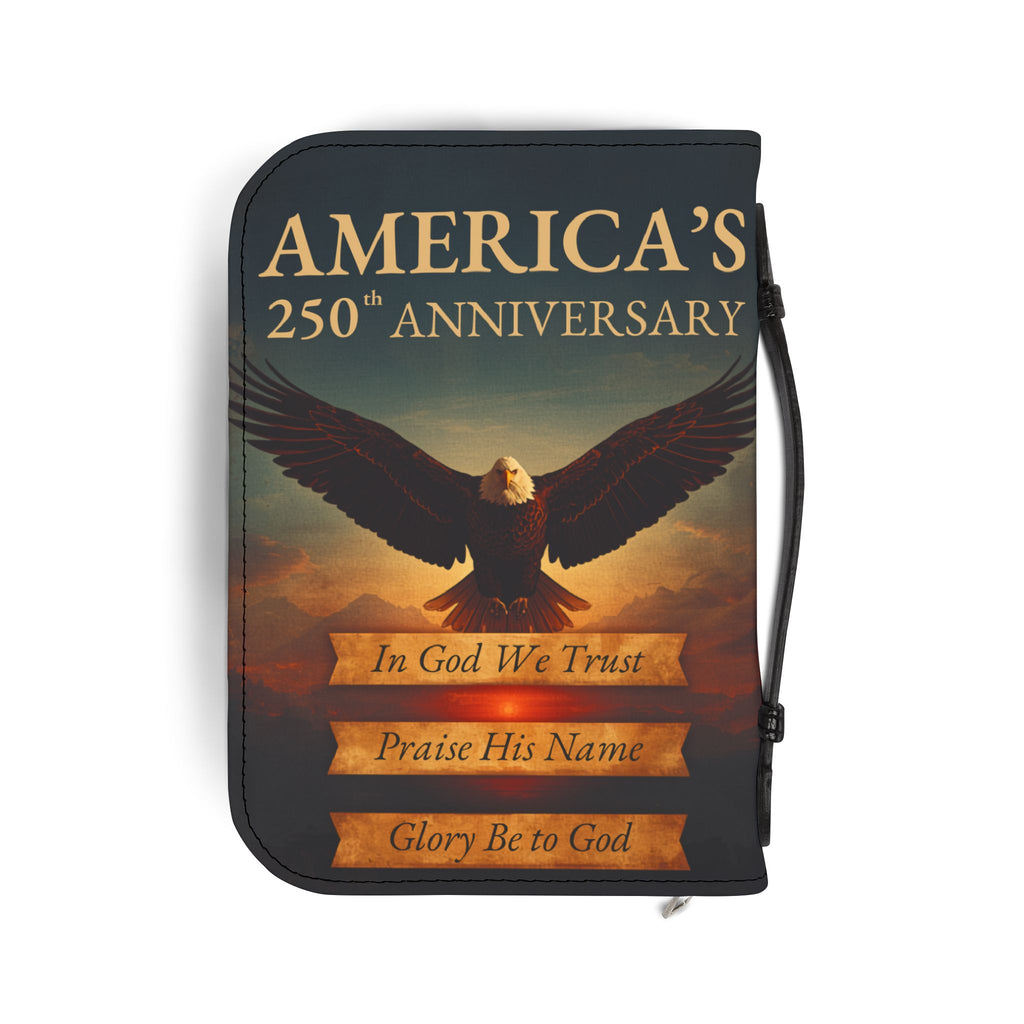 Bible Cover — "In God We Trust" Patriotic 250th Anniversary Zippered Bible Case