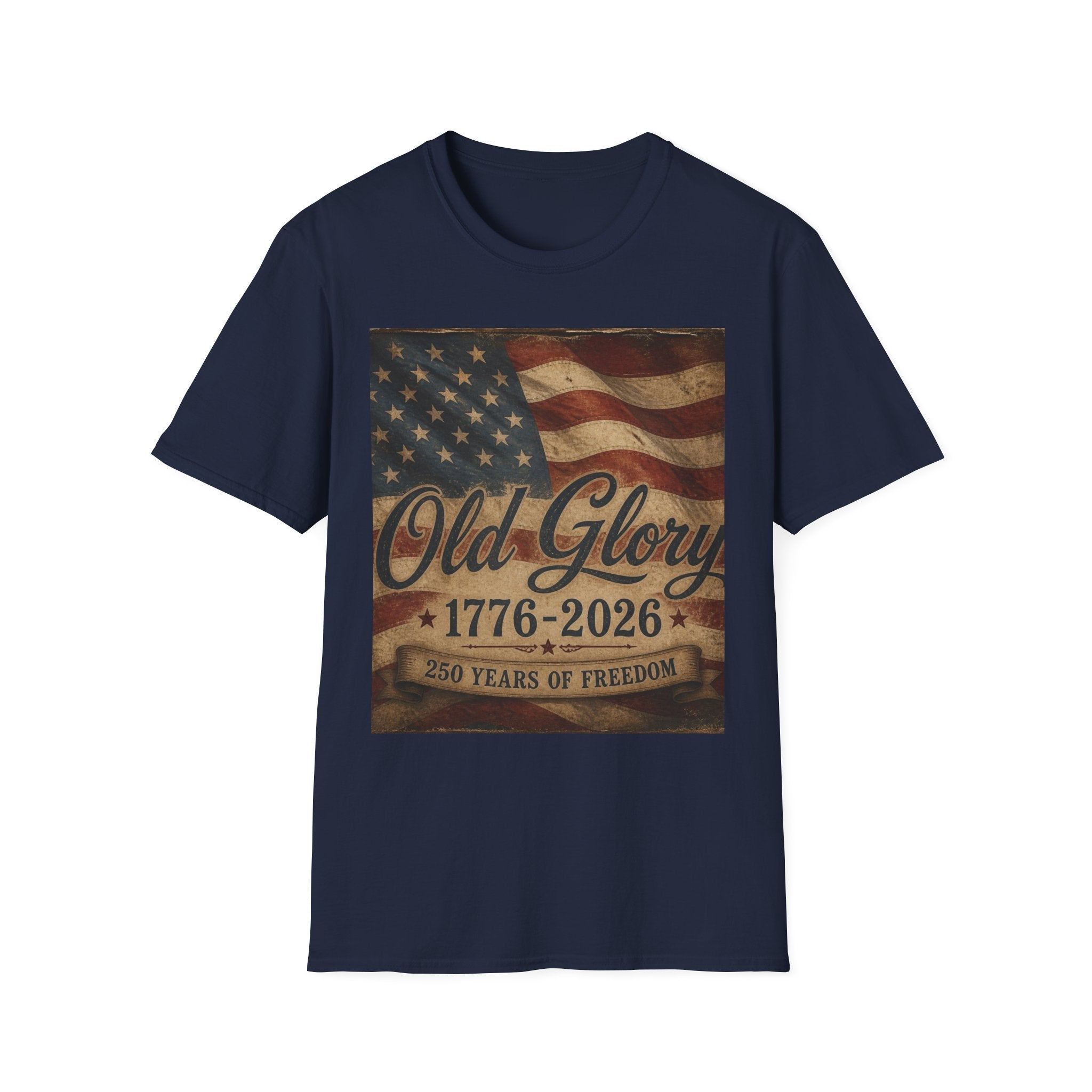 Old Glory Flag T-Shirt — 1776-2026 Vintage American Patriot Tee