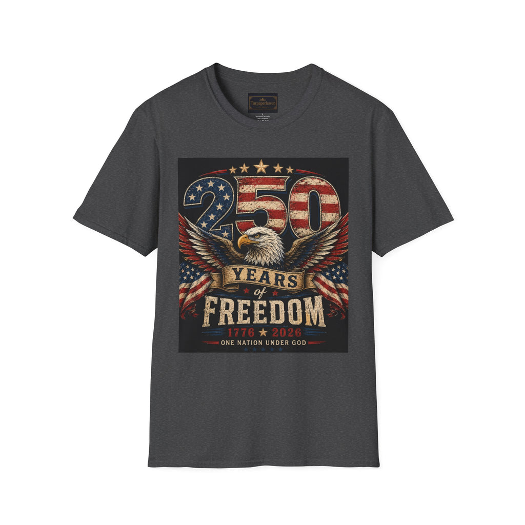 Patriotic 250 Years Freedom T-Shirt — American Flag Eagle Anniversary Tee