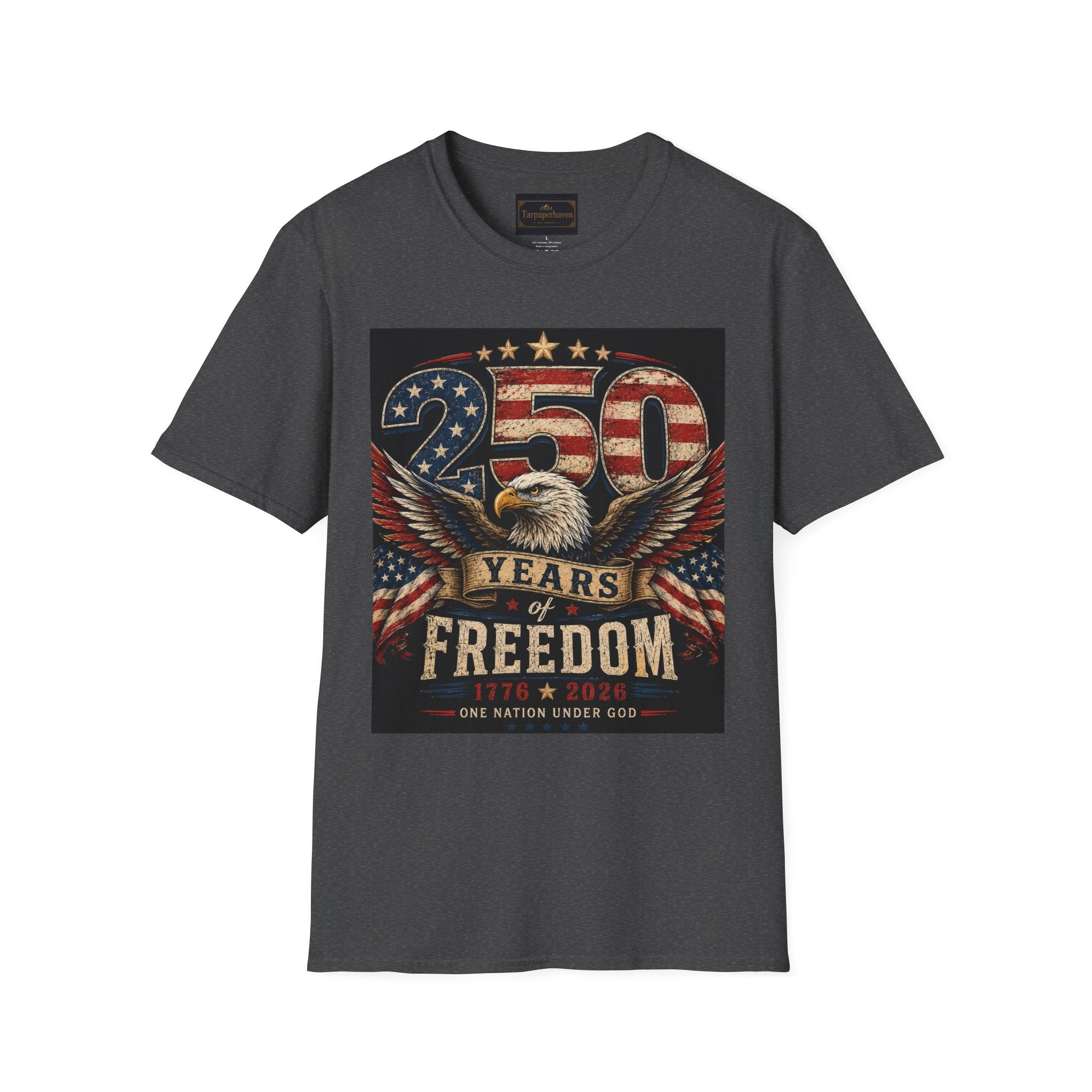 Patriotic 250 Years Freedom T-Shirt — American Flag Eagle Anniversary Tee