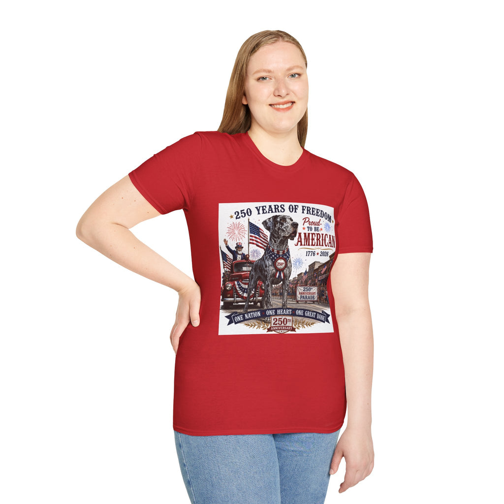 250th Great Dane T-Shirt — 1776–2026 Patriotic Tee