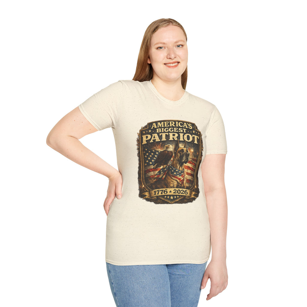 Patriot T-Shirt — Great Dane 1776–2026 Vintage Eagle Flag Tee