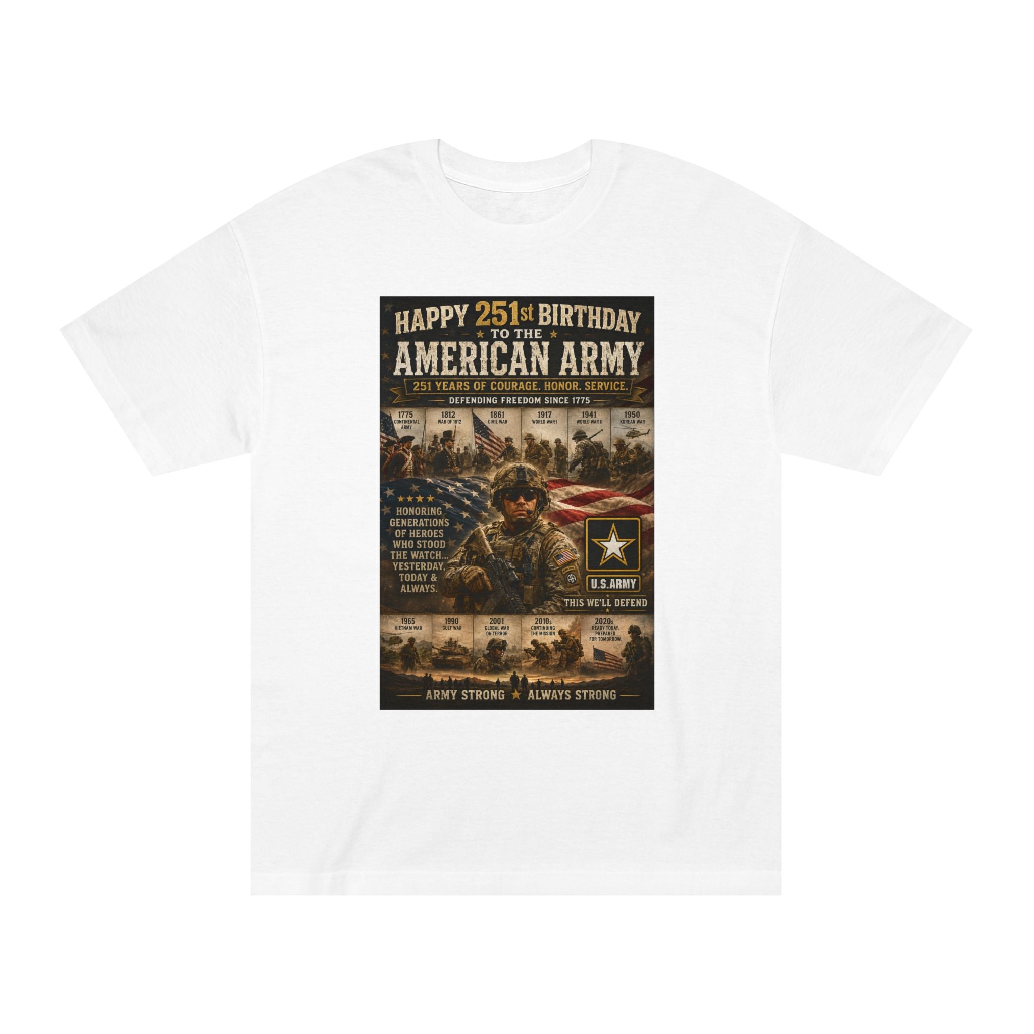 American Army 251st Birthday T-Shirt — Patriotic Military Tribute Tee