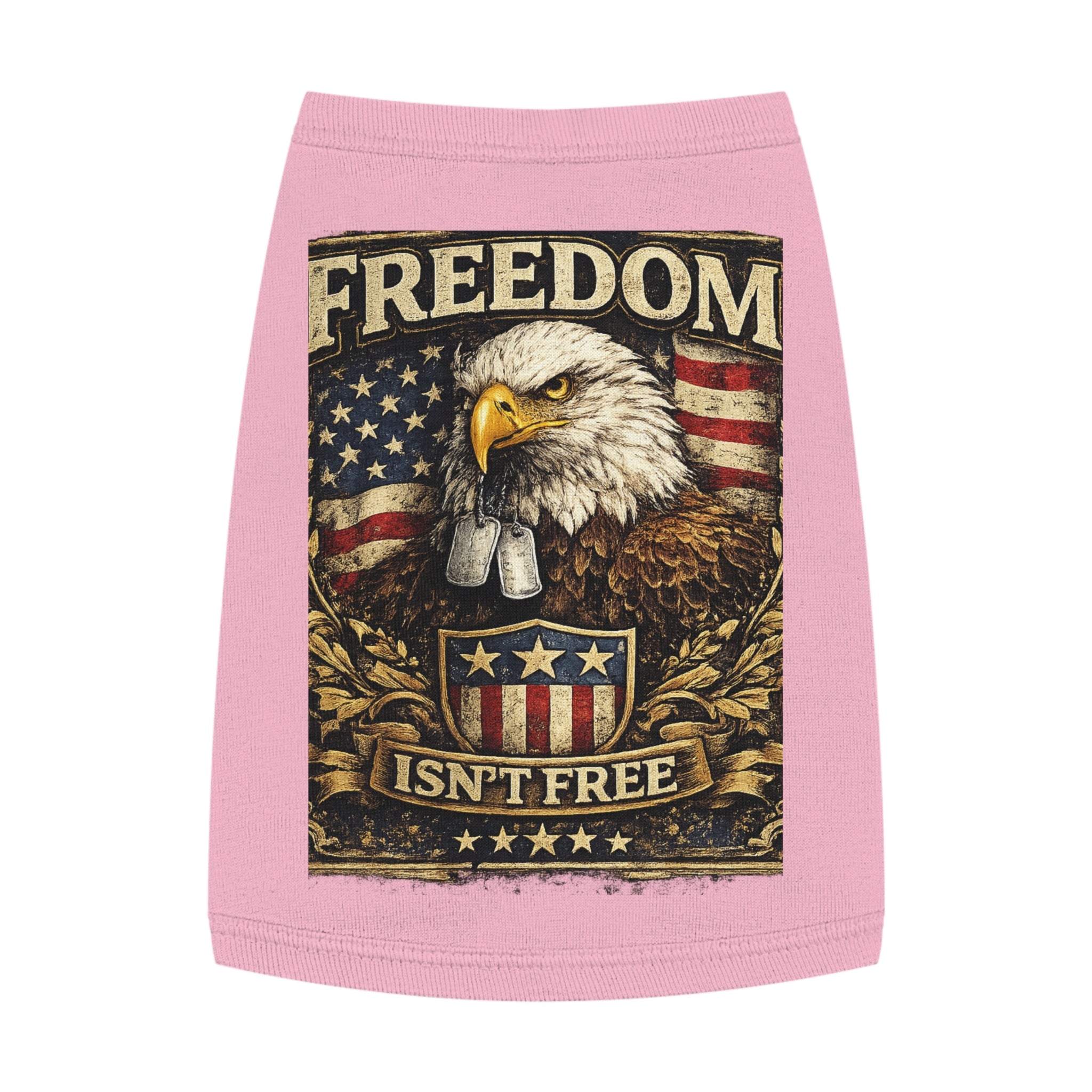 Patriotic Pet Tank Top — "Freedom Isn't Free" Eagle & American Flag