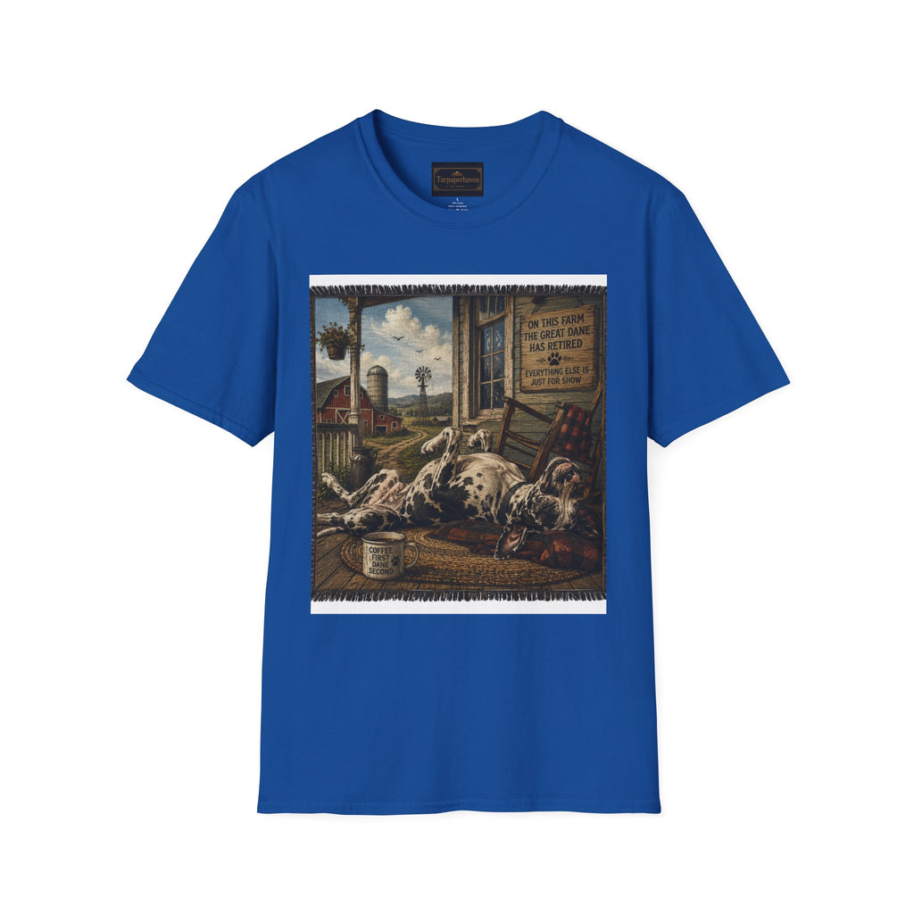 Great Dane Sleeping   Farmhouse Art T‑Shirt
