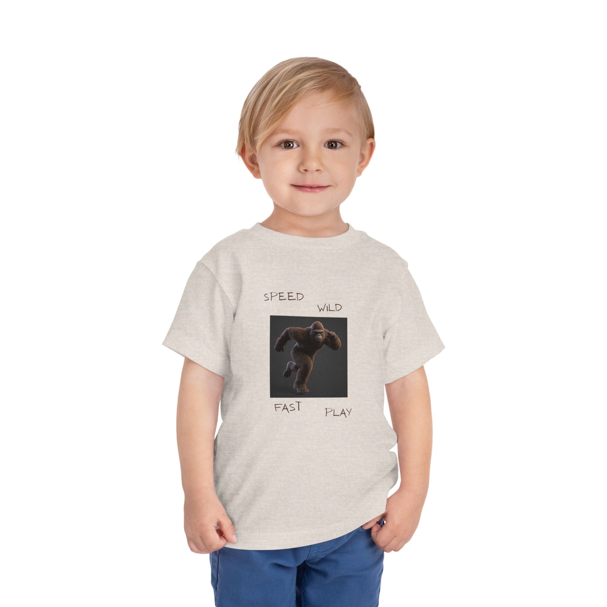 Toddler Tee — 'Speed Wild Fast Play' Running SasquatchGraphic