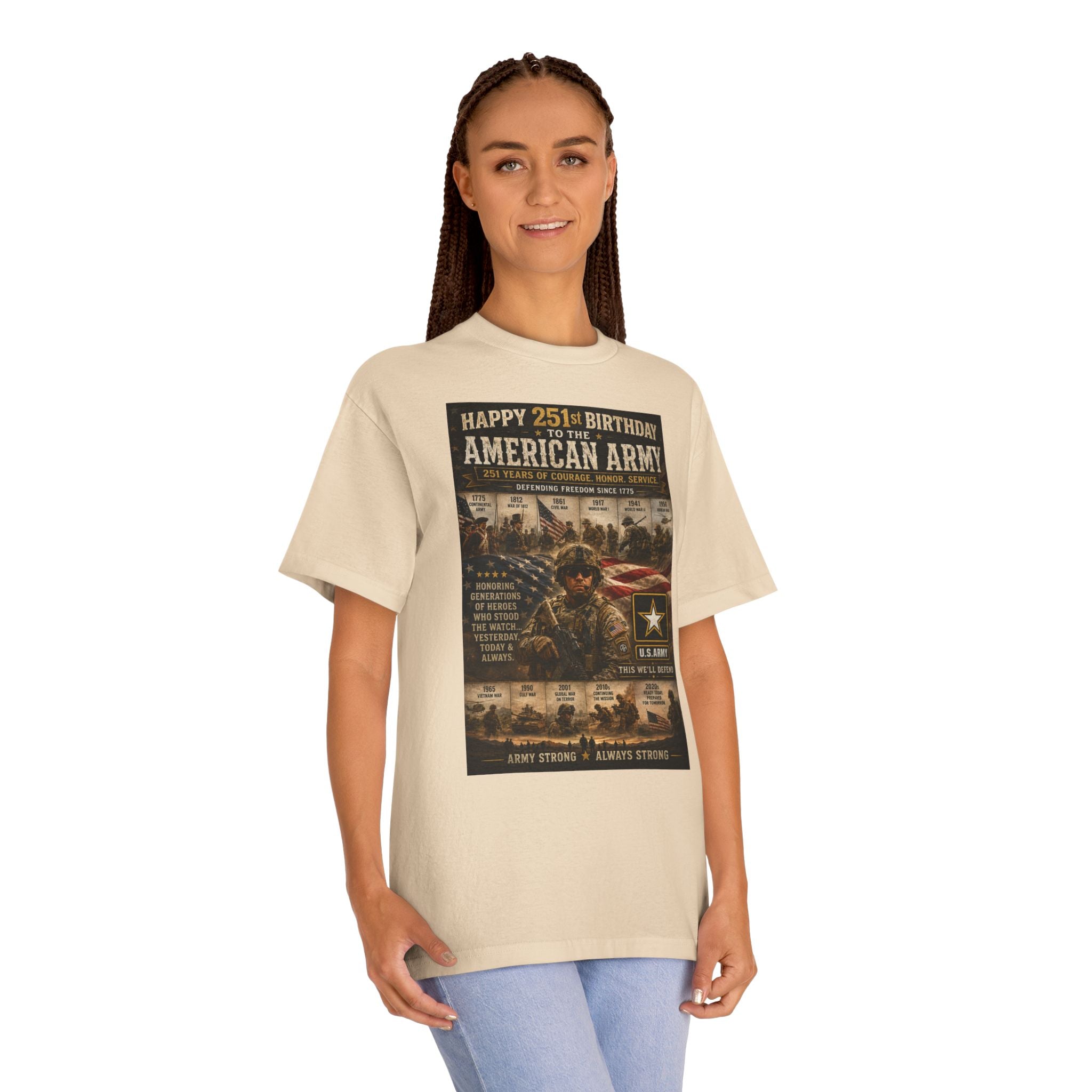 American Army 251st Birthday T-Shirt — Patriotic Military Tribute Tee
