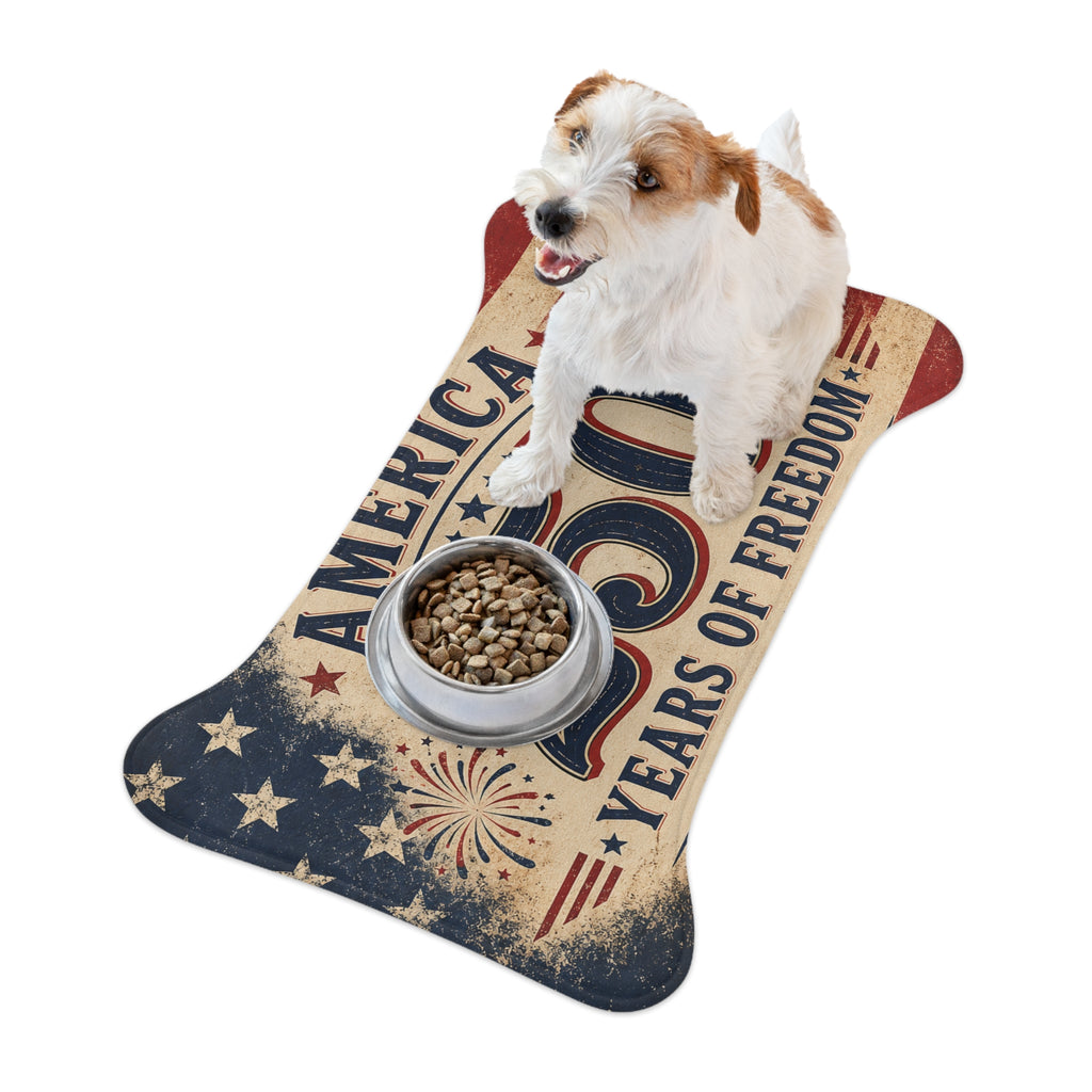 America 250 Years of Freedom 1776–2026 Patriotic Dog/Cat Bowl feeding Mat