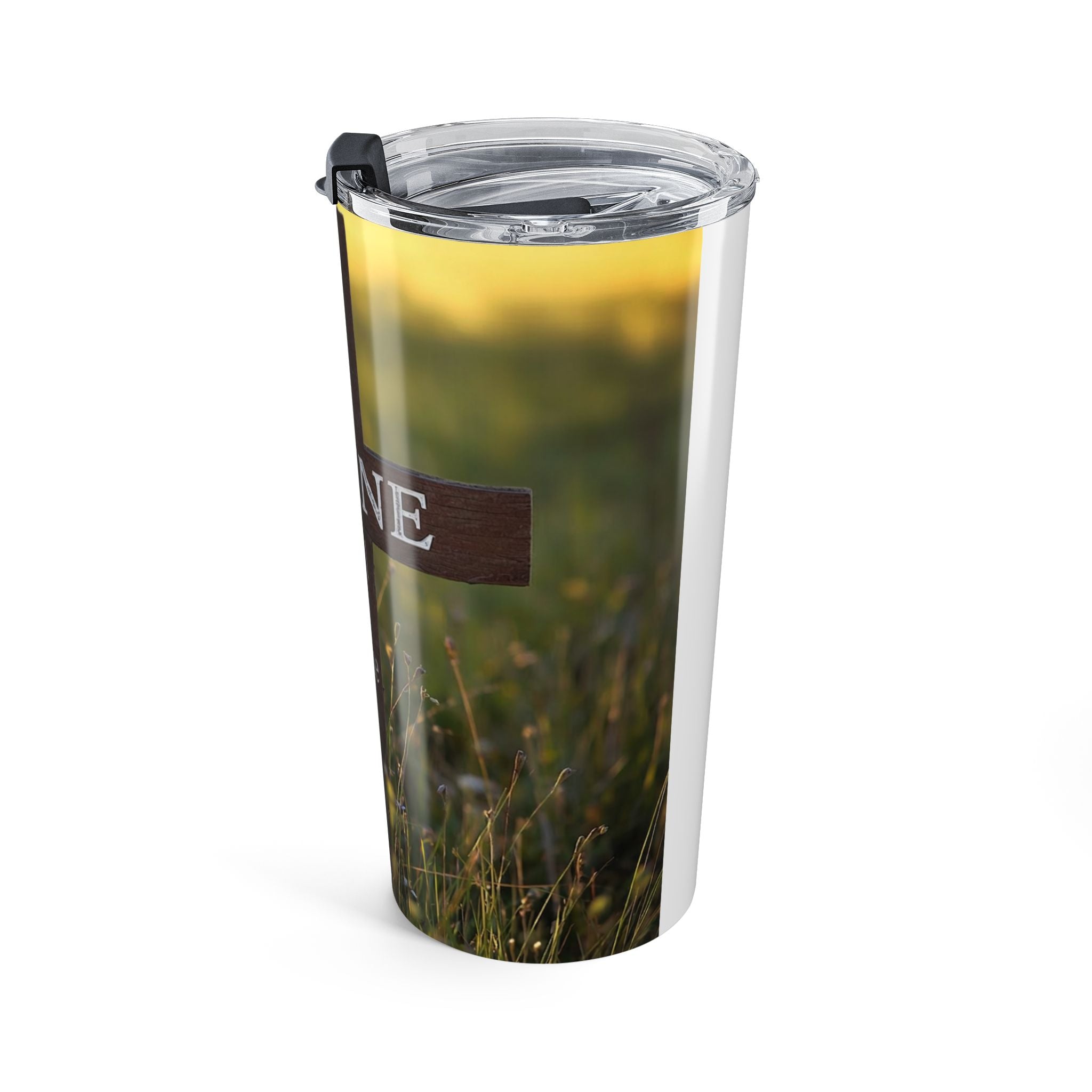 Thine Will Be Done Cross 20oz Tumbler — Christian Faith Travel Mug
