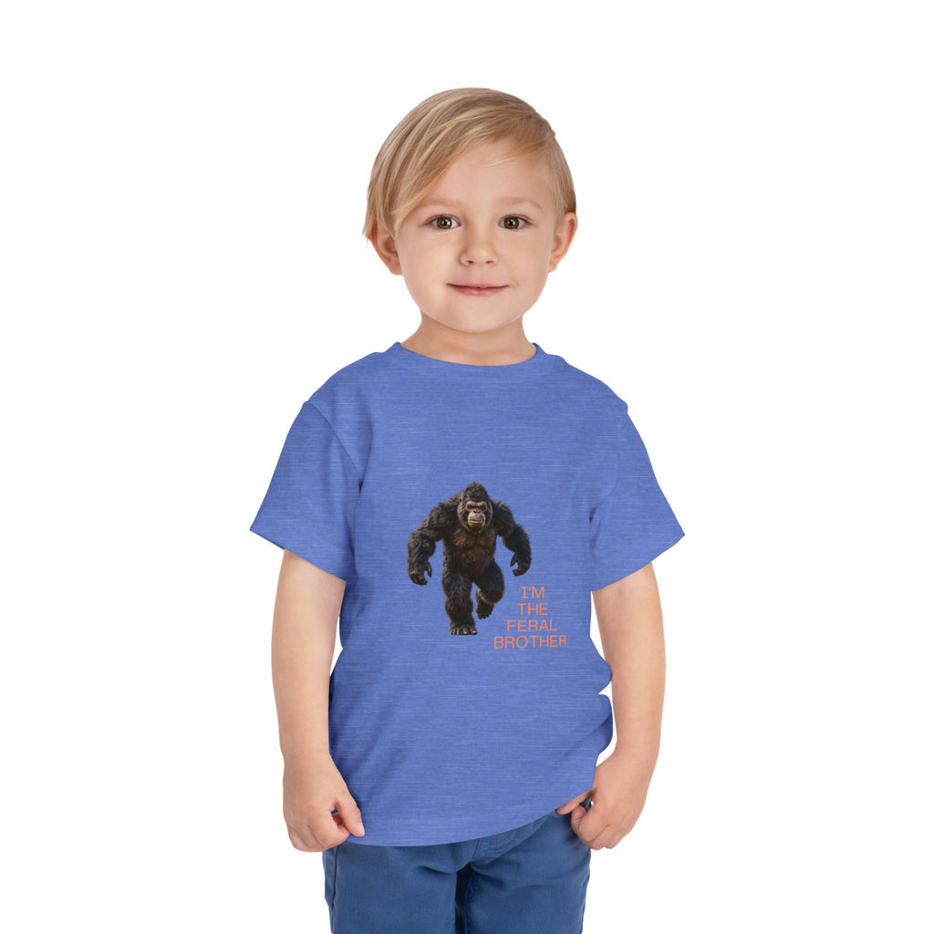 Toddler Tee — "I’m the Feral Brother" Sasquatch Graphic