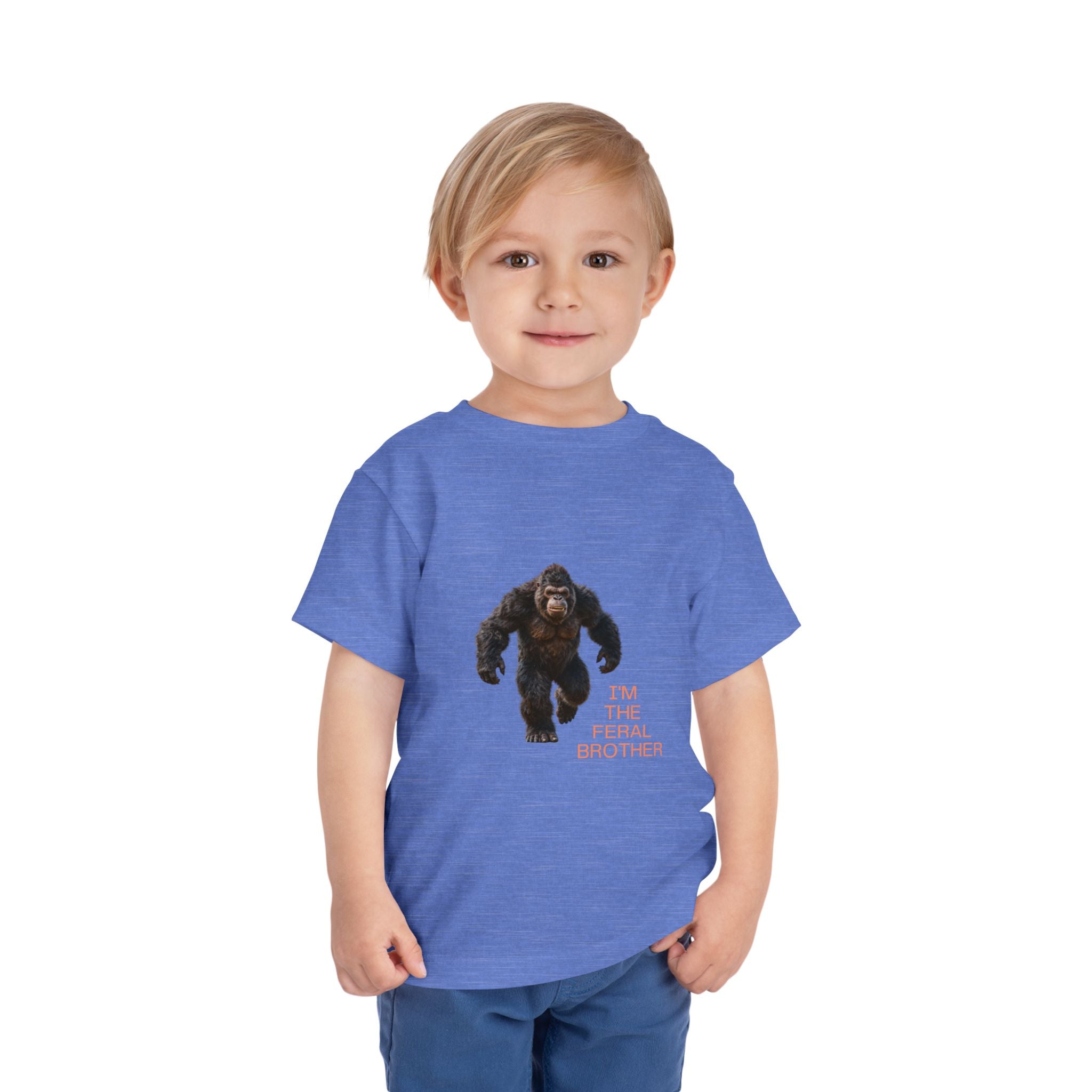 Toddler Tee — "I’m the Feral Brother" Sasquatch Graphic