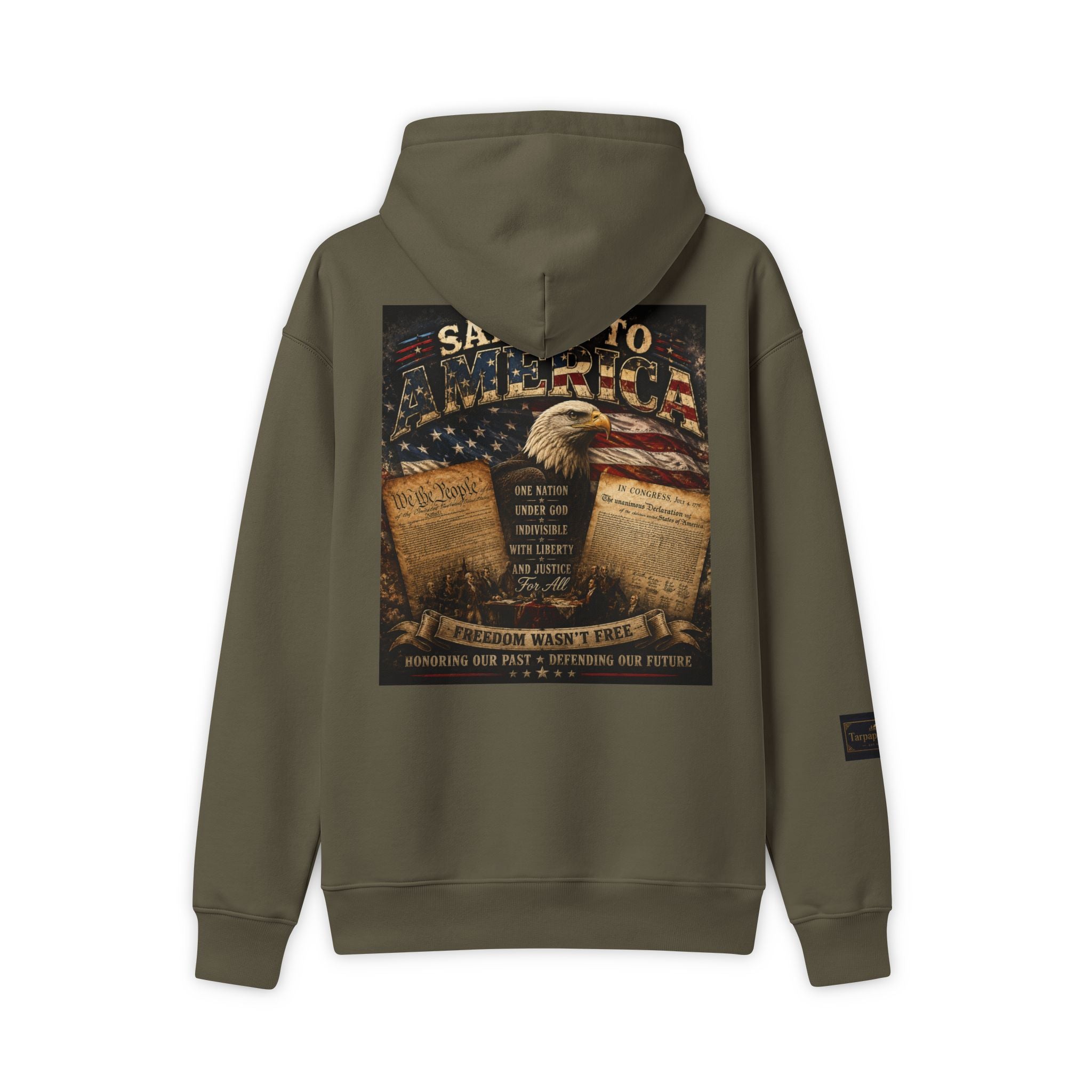 Tarpaperhaven Patriotic Hoodie — America 250th Graphic Sweatshirt