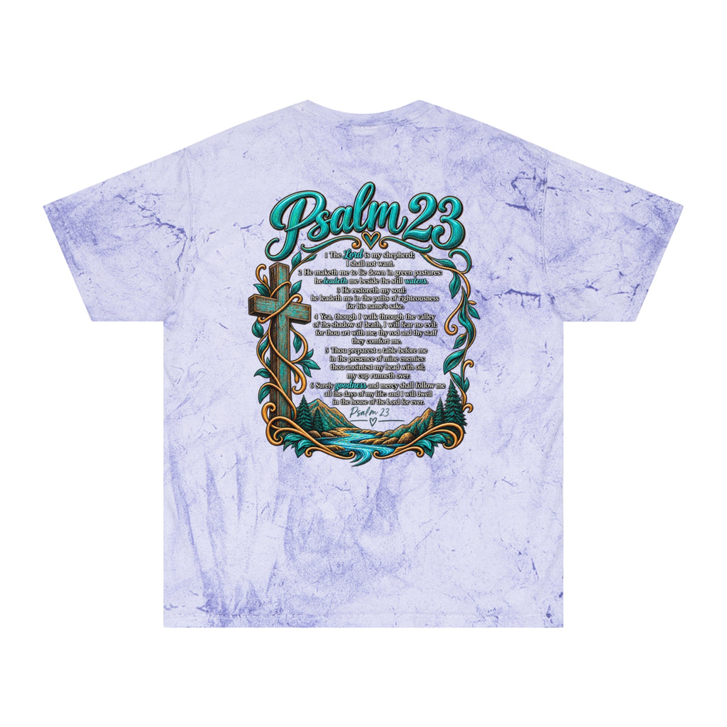 Psalm 23 Tie-Dye T-Shirt — Vintage Scripture Tee with Psalm 23 Verse