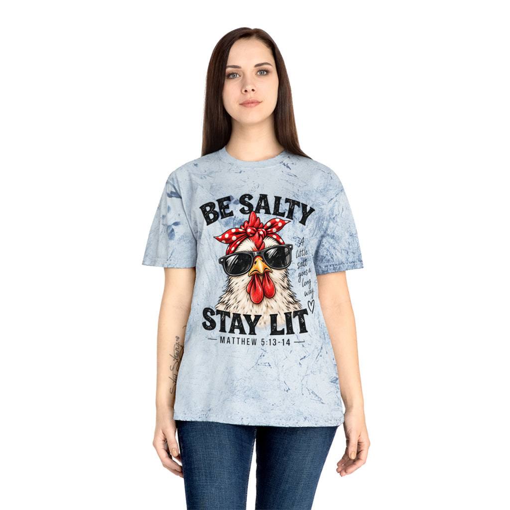 Be Salty Stay Lit Chicken Tee — Christian Faith Graphic T-Shirt