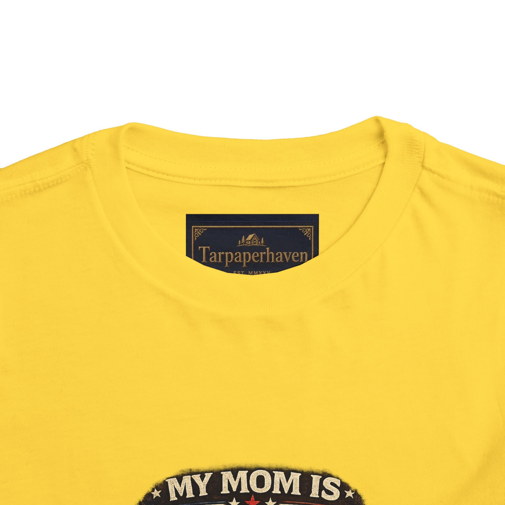Toddler Tee "My Mom is Military - Strong Beautiful Hero" | Patriotic Kids Shirt