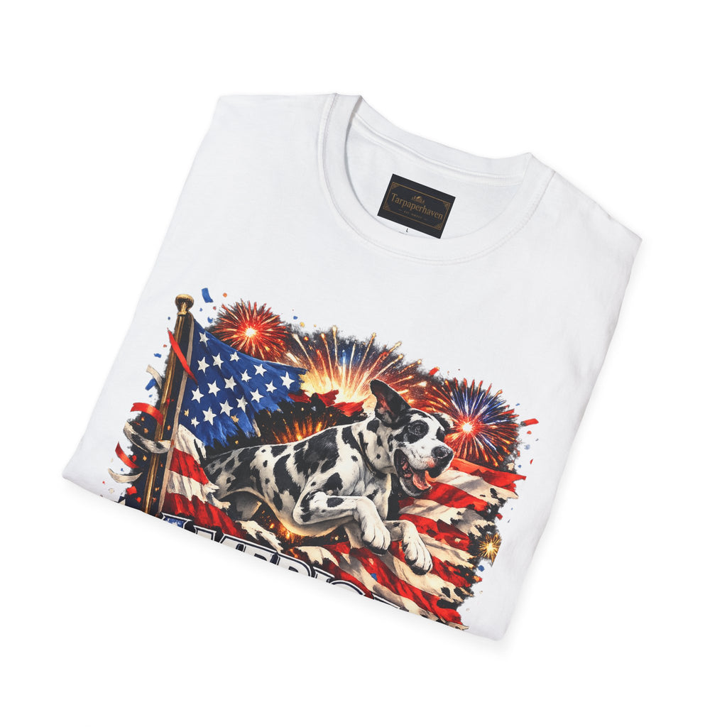Patriotic Great Dane 'Merica Tee — American Flag 250th T-Shirt