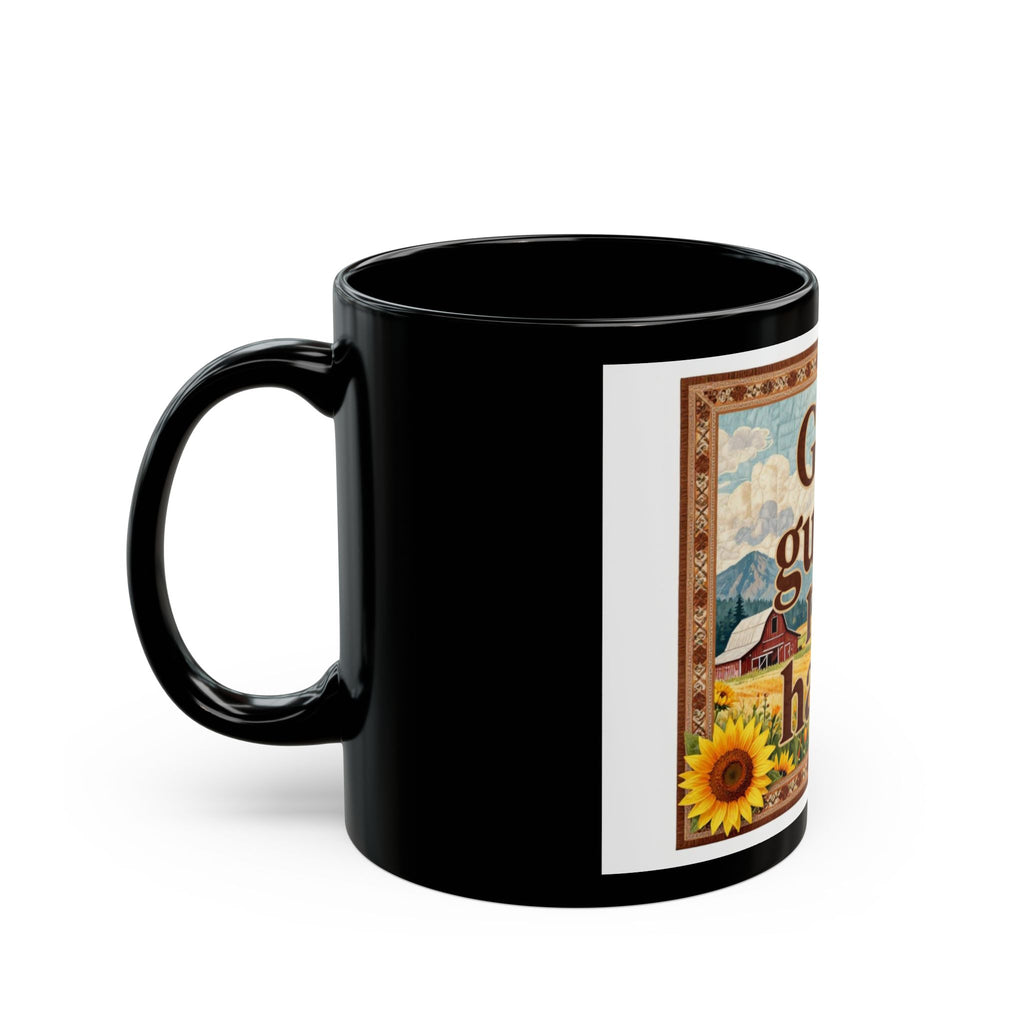 God Guides My Hands Mug — Faith Sunrise Sunflower Ceramic Coffee Cup (11oz/15oz)