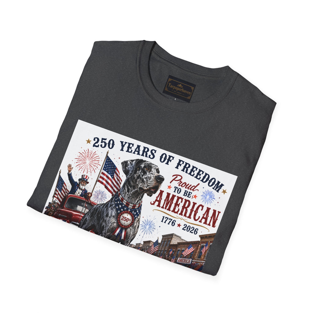250th Great Dane T-Shirt — 1776–2026 Patriotic Tee