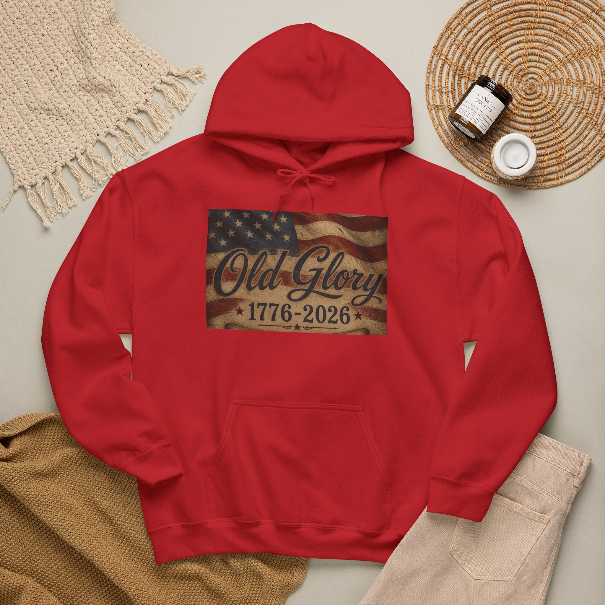 Patriotic Old Glory 1776-2026 Hoodie — American Flag Sweatshirt