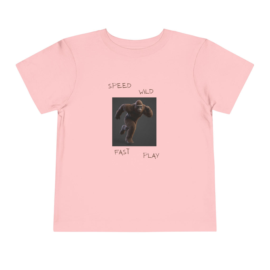 Toddler Tee — 'Speed Wild Fast Play' Running SasquatchGraphic
