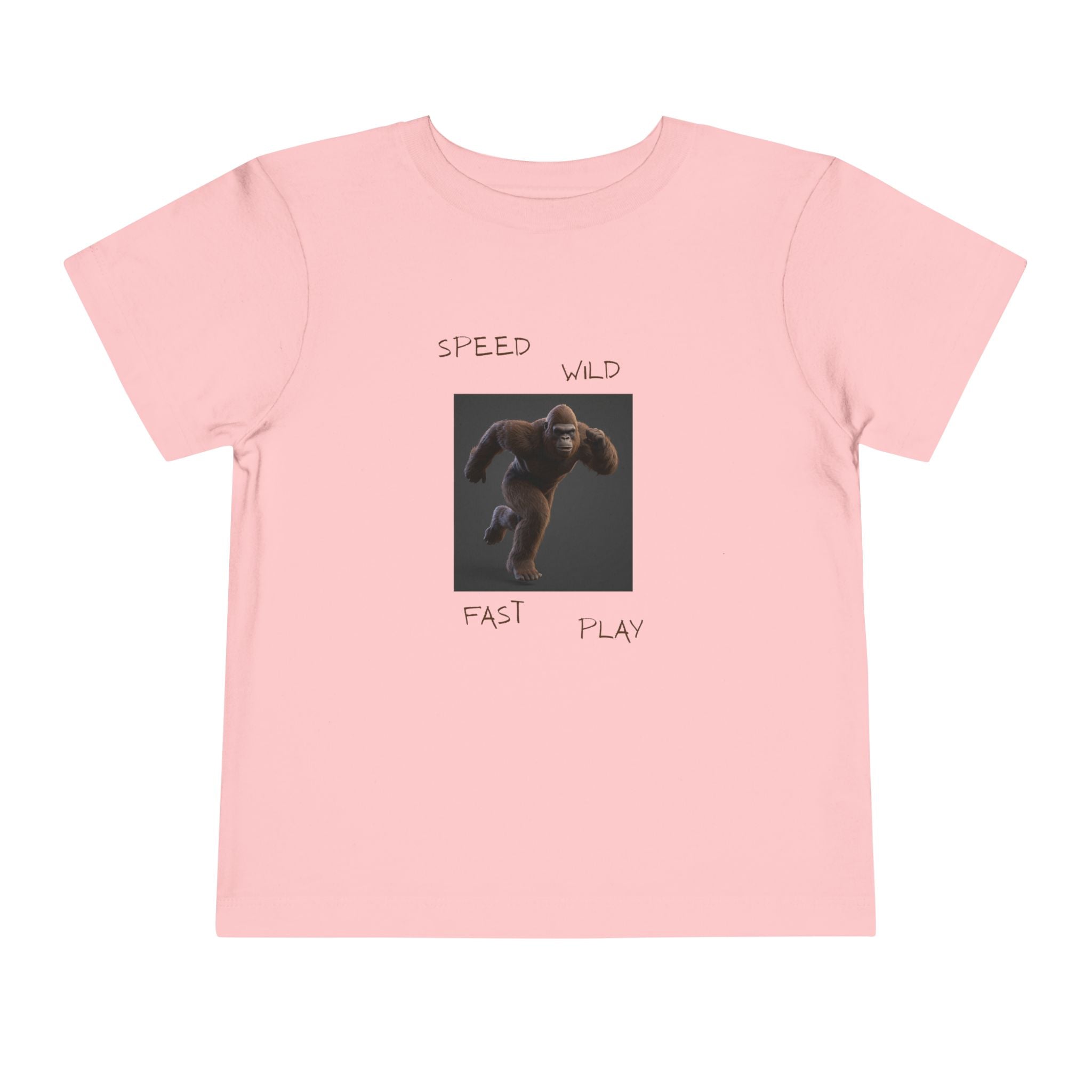 Toddler Tee — 'Speed Wild Fast Play' Running SasquatchGraphic