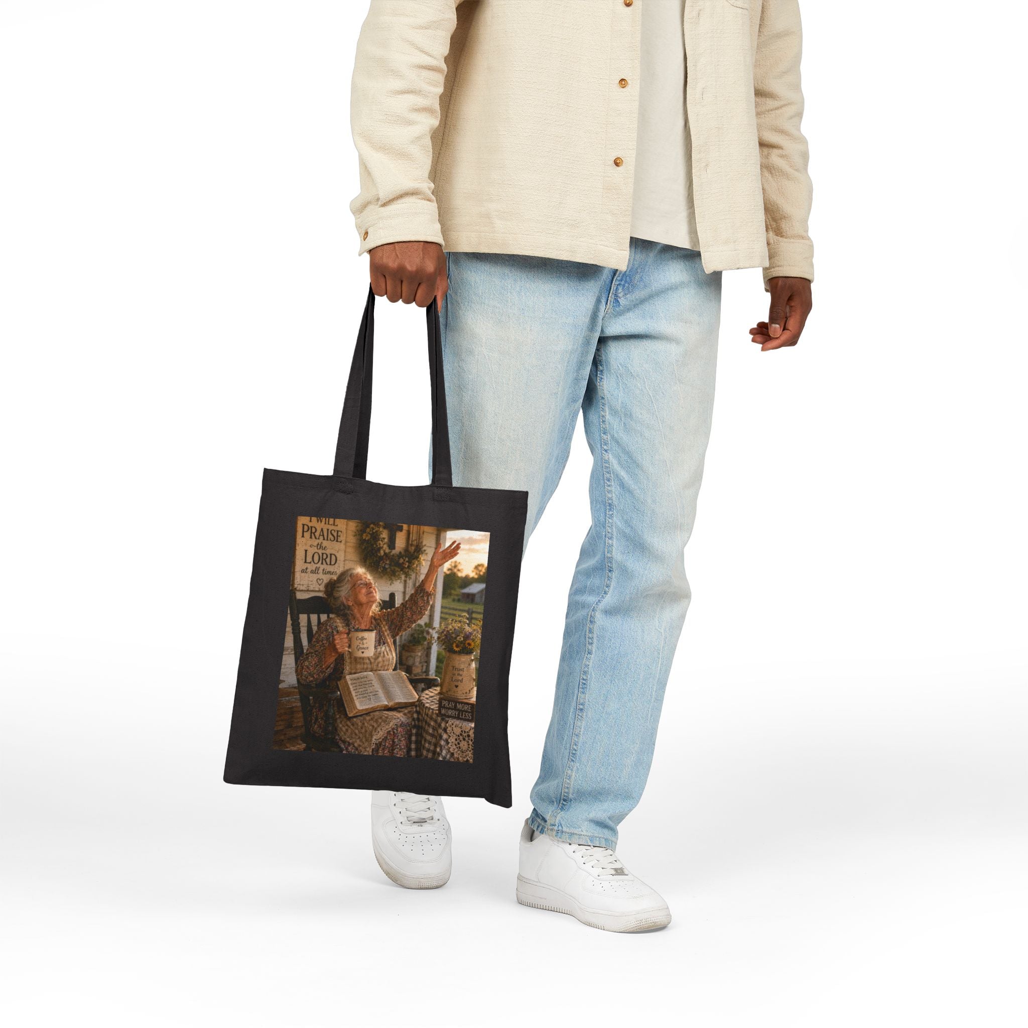 I Will Praise the Lord christian  Cotton Tote Bag