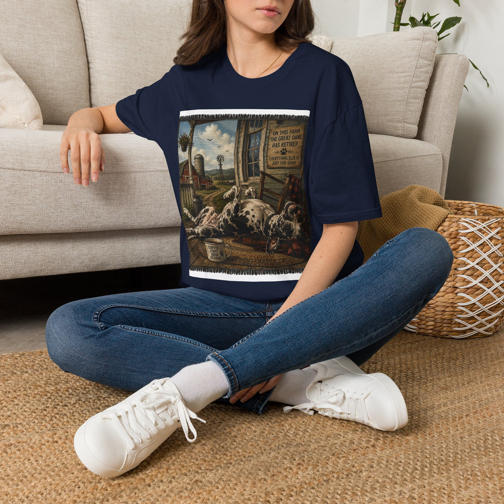 Great Dane Sleeping   Farmhouse Art T‑Shirt