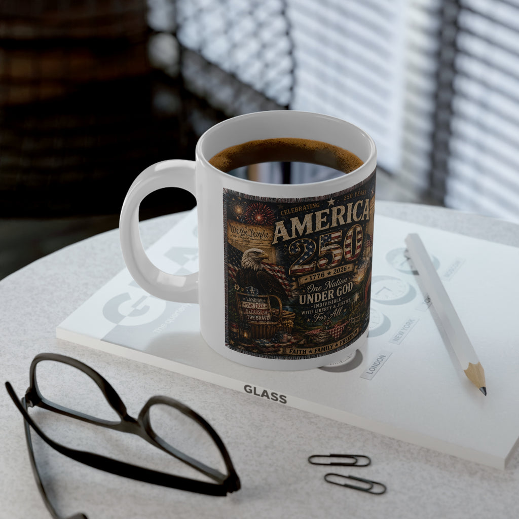 America 250th Anniversary Jumbo Mug — Patriotic Statue of Liberty Coffee Cup (20oz)