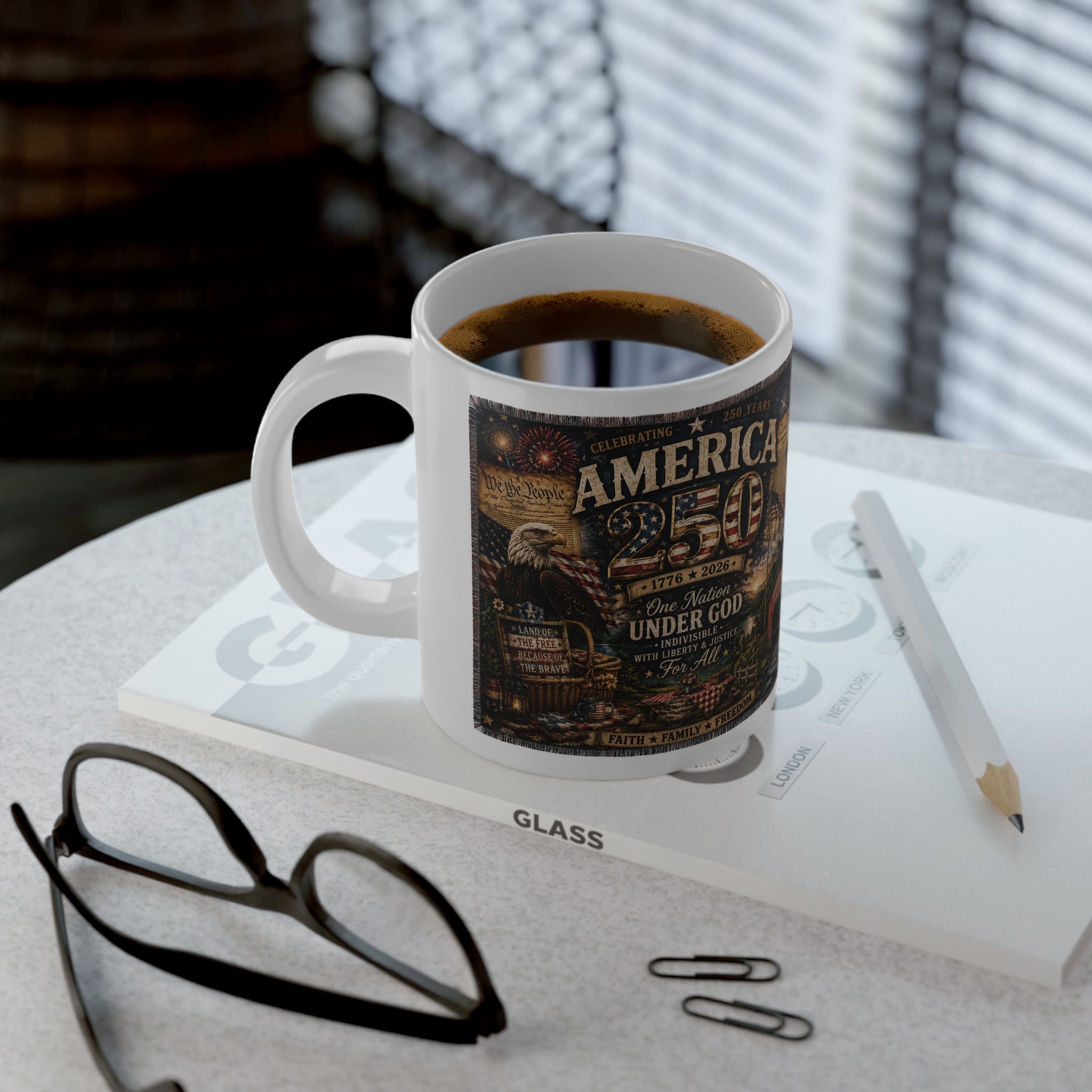 America 250th Anniversary Jumbo Mug — Patriotic Statue of Liberty Coffee Cup (20oz)