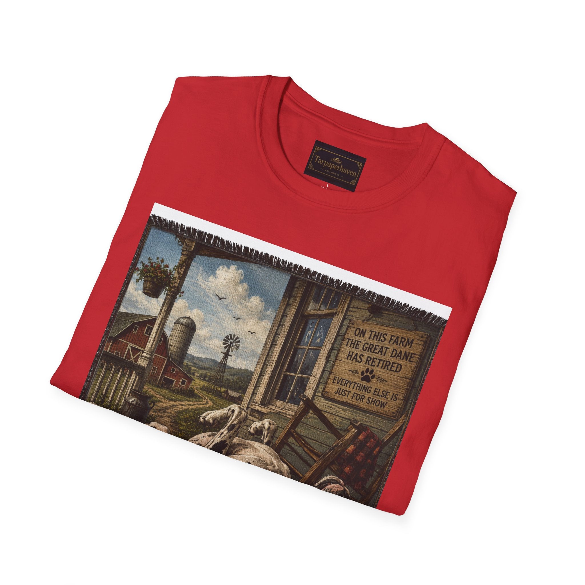 Great Dane Sleeping   Farmhouse Art T‑Shirt