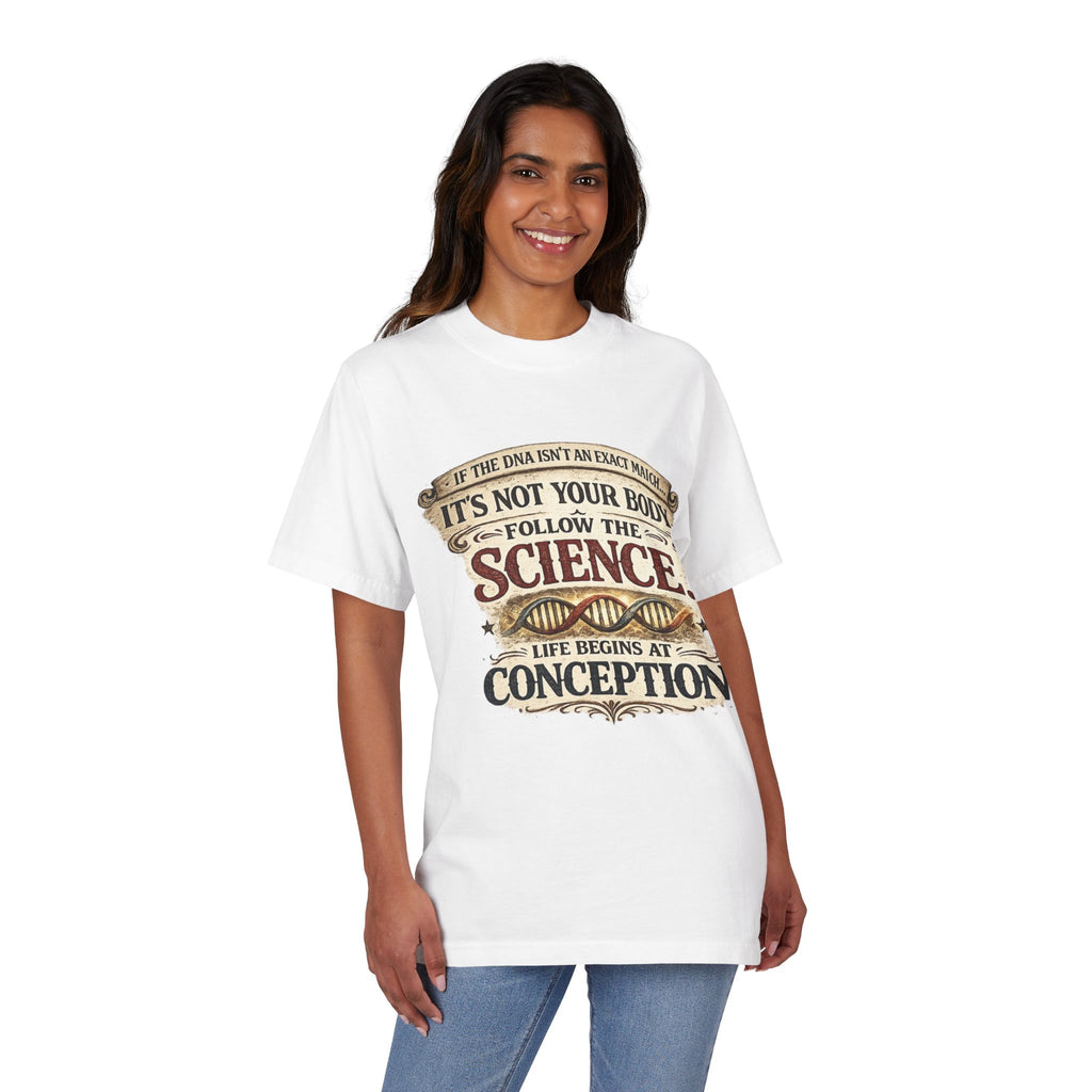 Pro-Life Science T-Shirt — "Follow the Science: Life Begins at Conception"