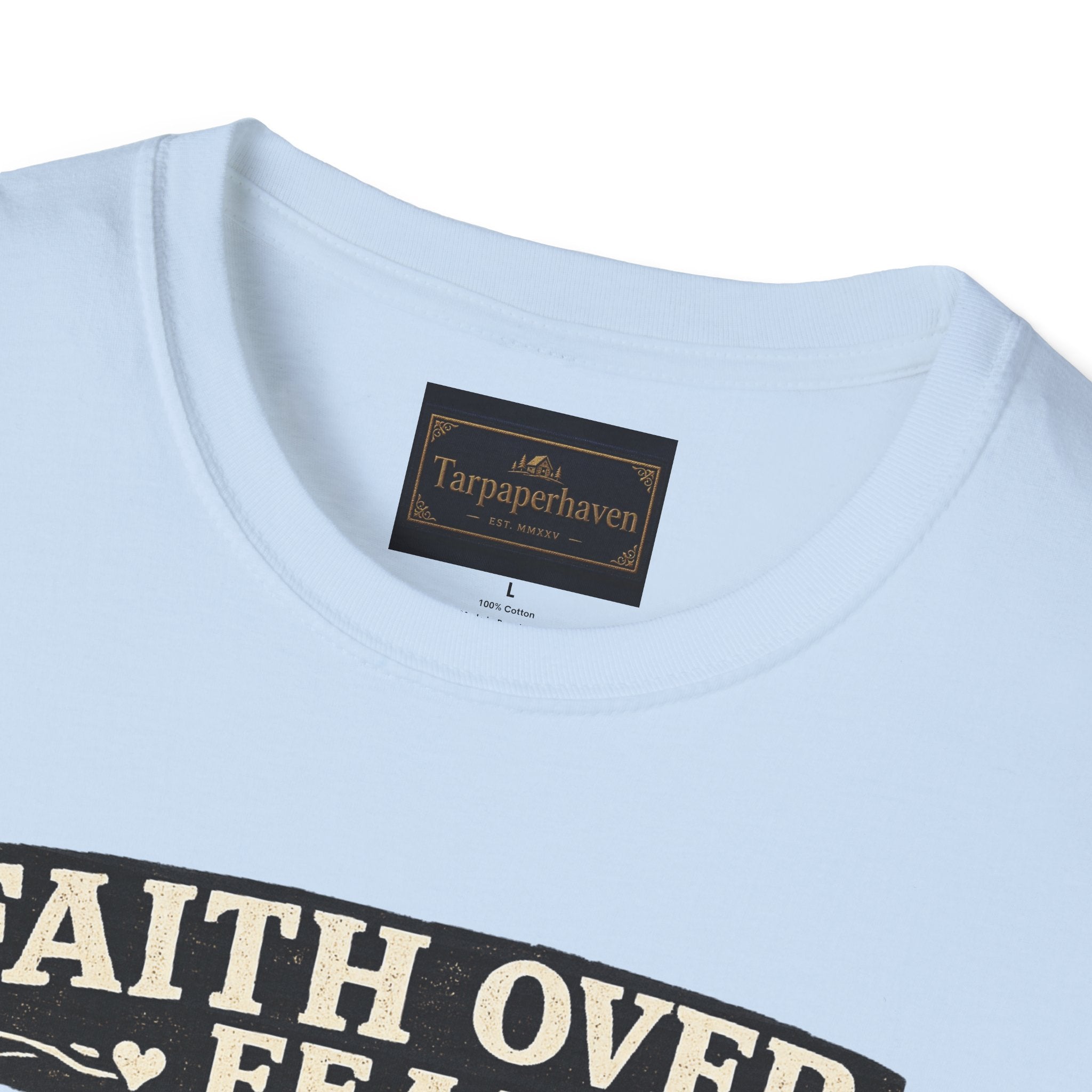 Faith Over Fear Quilting T‑Shirt — Chicken & Sewing Machine Graphic