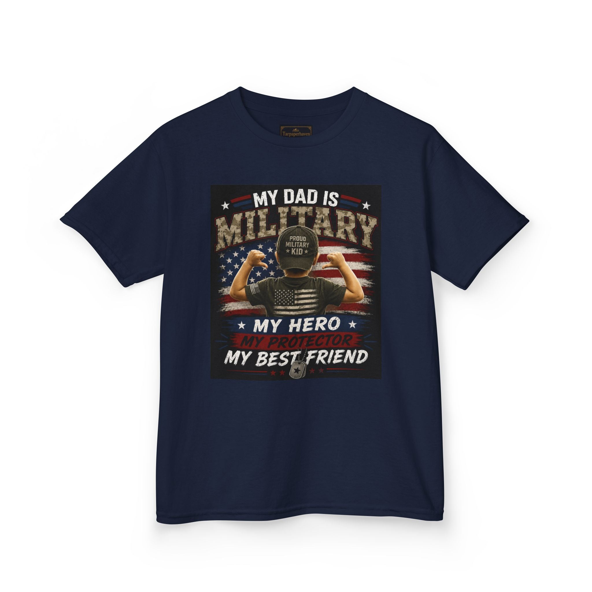Kids Tee — "My Dad Is Military" Patriotic Hero Shirt