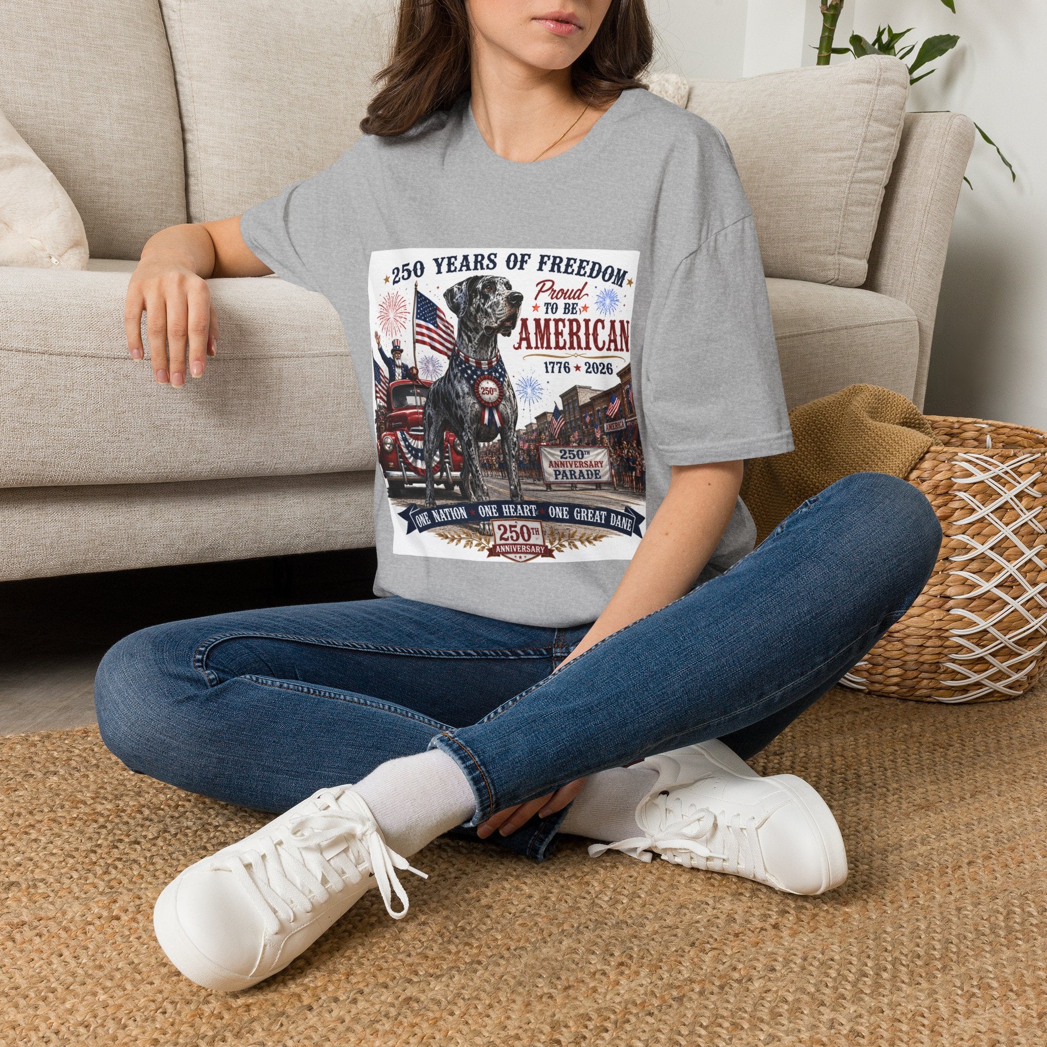 250th Great Dane T-Shirt — 1776–2026 Patriotic Tee