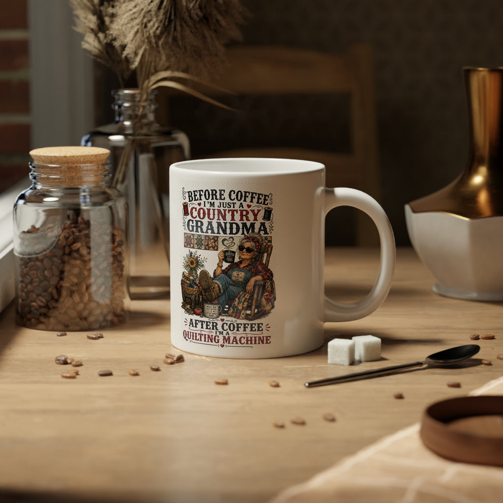 20oz Jumbo Mug — "After Coffee I'm a Quilting Machine"