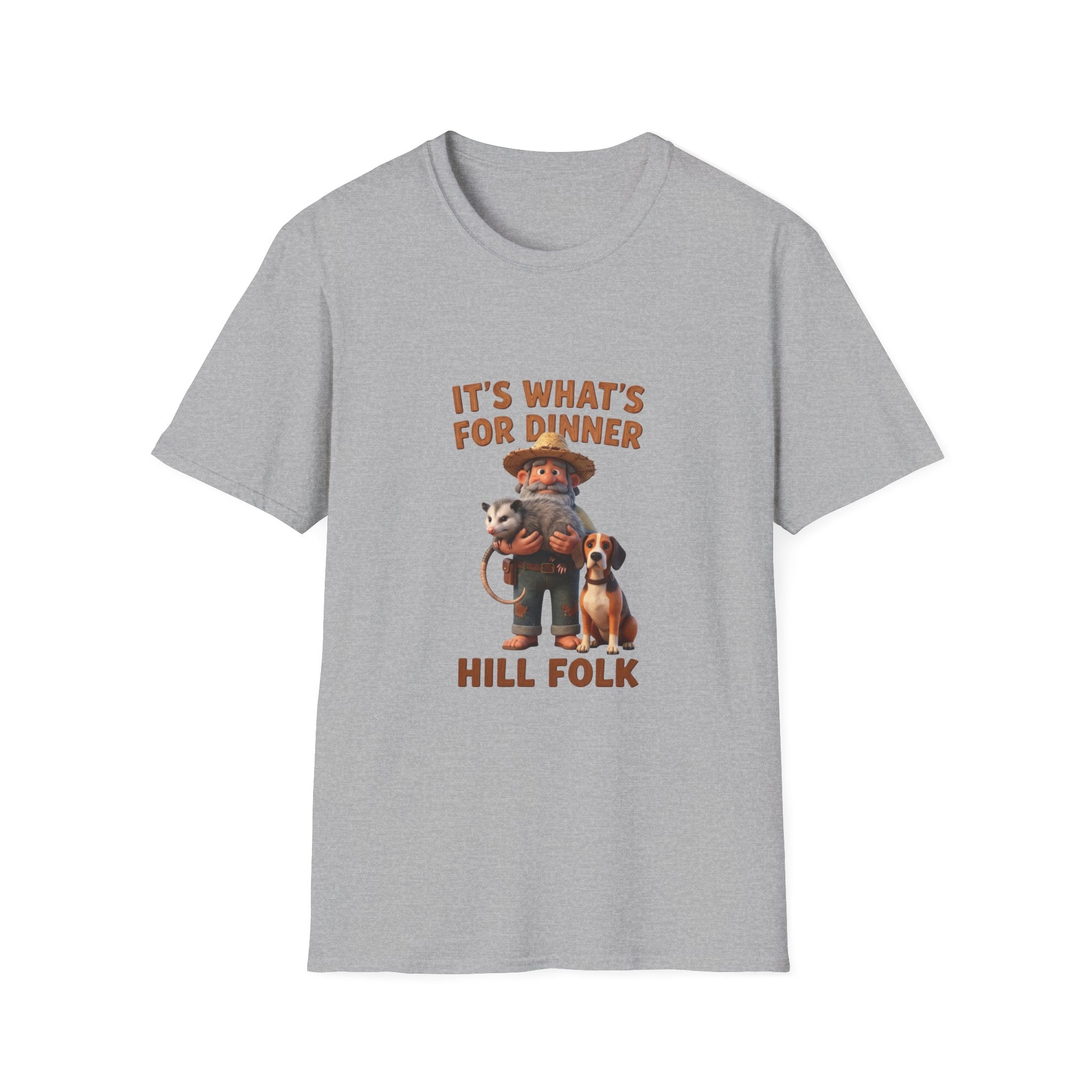 T-Shirt — 'It's What's For Dinner, Hill Folk' Rustic Hunter Graphic Tee