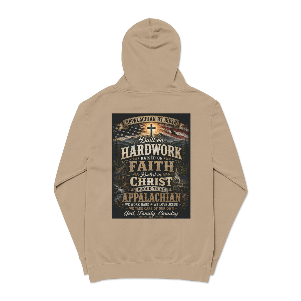 Appalachian Faith Hoodie — "Too Country to Care" Pigment-Dyed Pullover