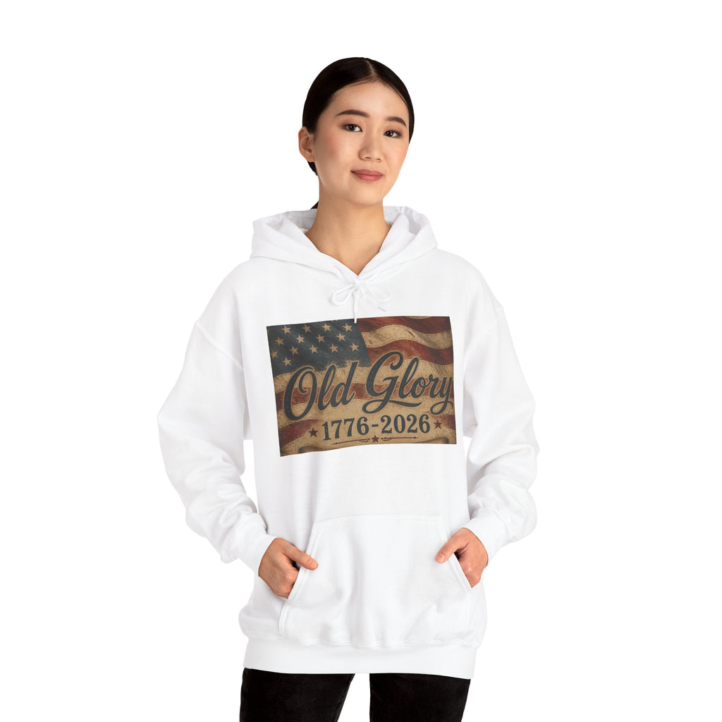 Patriotic Old Glory 1776-2026 Hoodie — American Flag Sweatshirt
