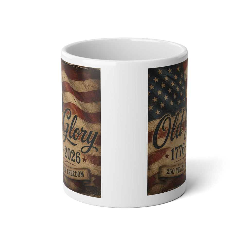 American Flag "Old Glory 1776-2026" Patriotic Jumbo Coffee Cup
