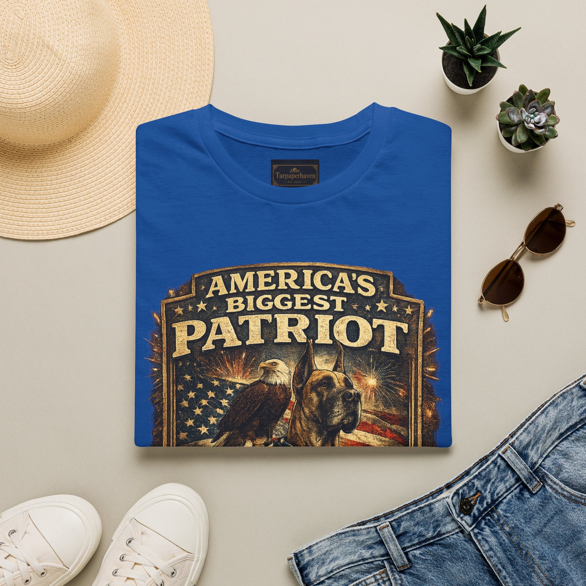 Patriot T-Shirt — Great Dane 1776–2026 Vintage Eagle Flag Tee