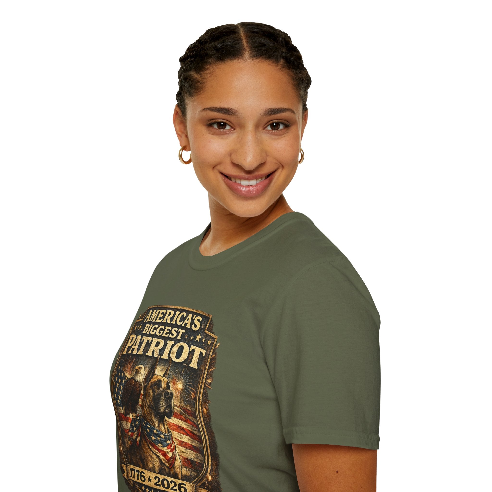 Patriot T-Shirt — Great Dane 1776–2026 Vintage Eagle Flag Tee