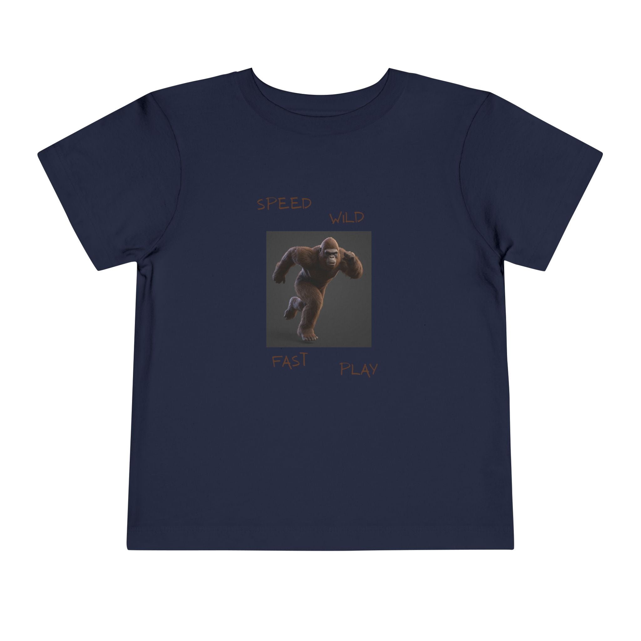 Toddler Tee — 'Speed Wild Fast Play' Running SasquatchGraphic