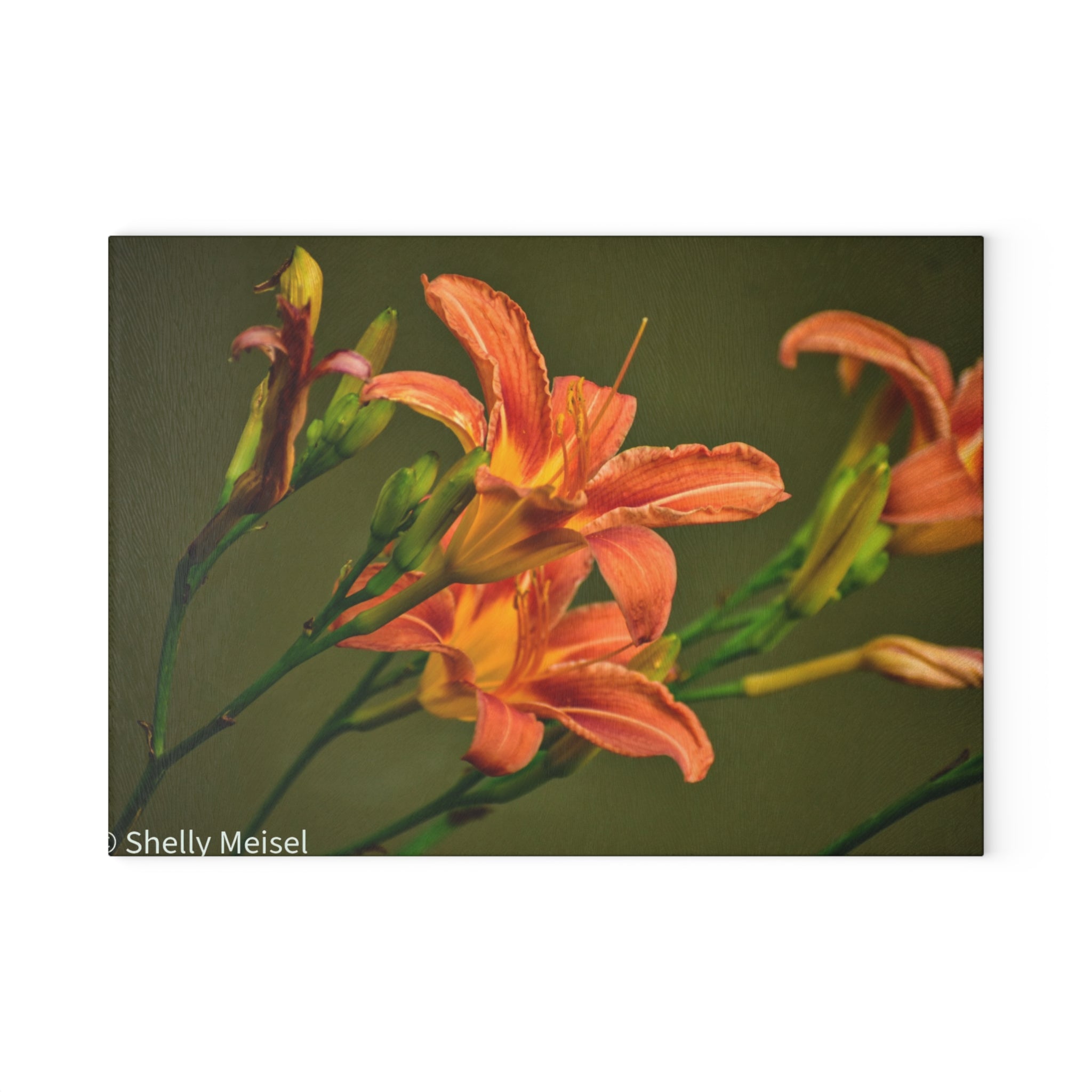 Orange Daylilies Floral Kitchen Cutting Board