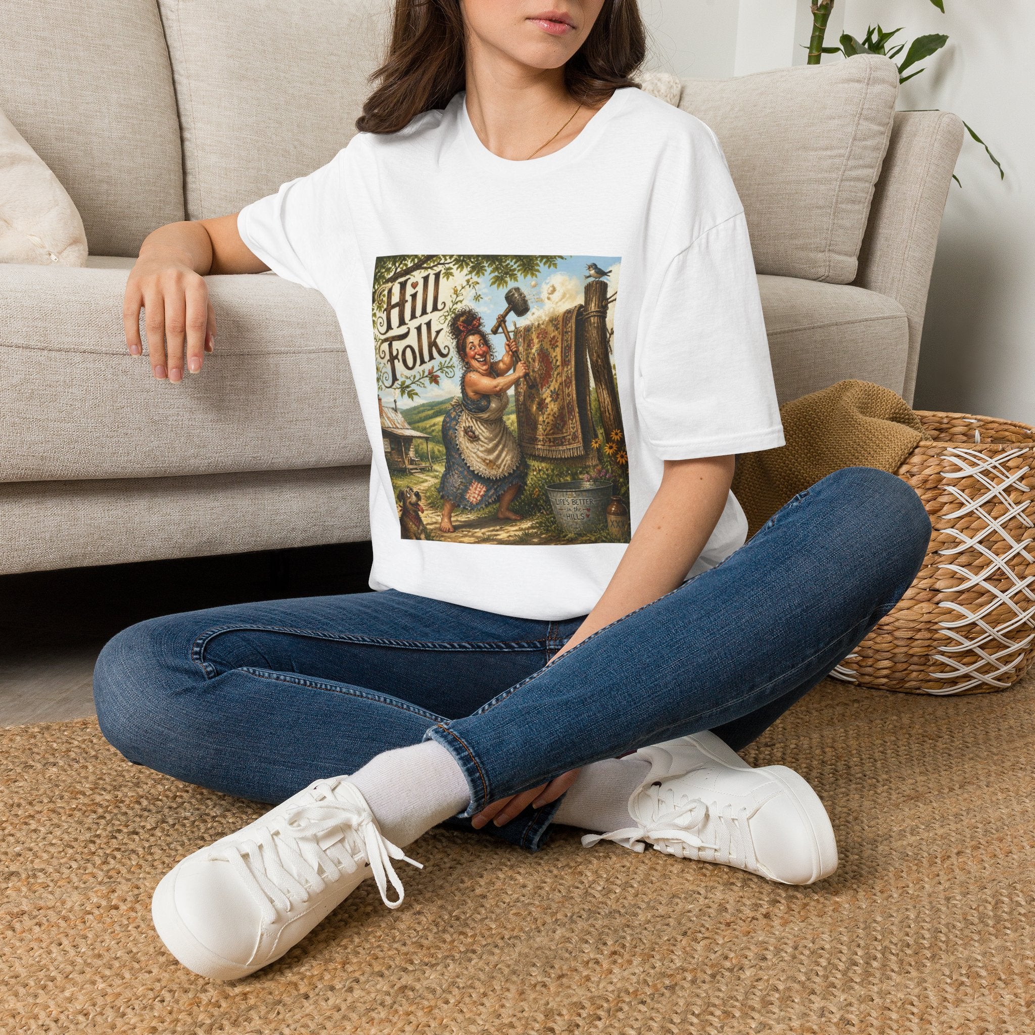 Hill Folk Graphic T‑Shirt — Ma cleaning rugs , Americana