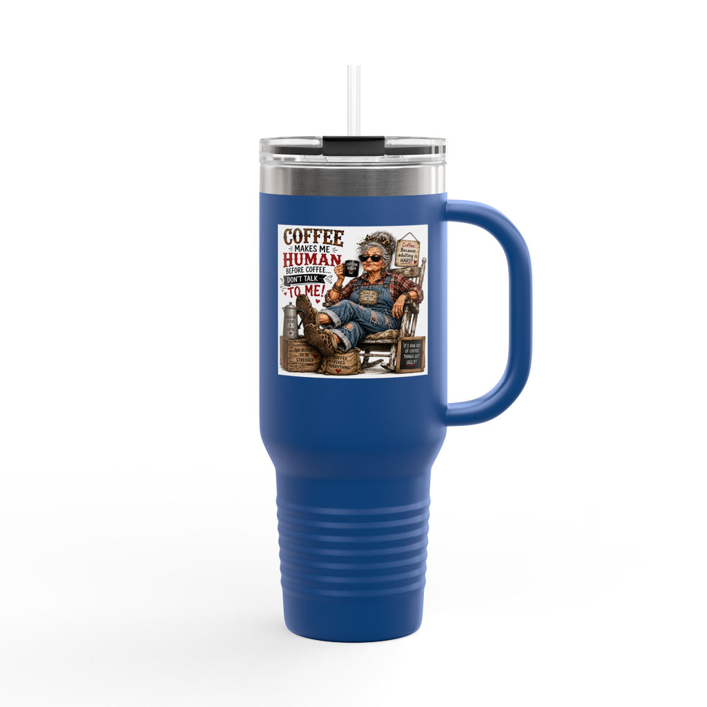 40oz Insulated Travel Mug Country Granny Coffee Addict