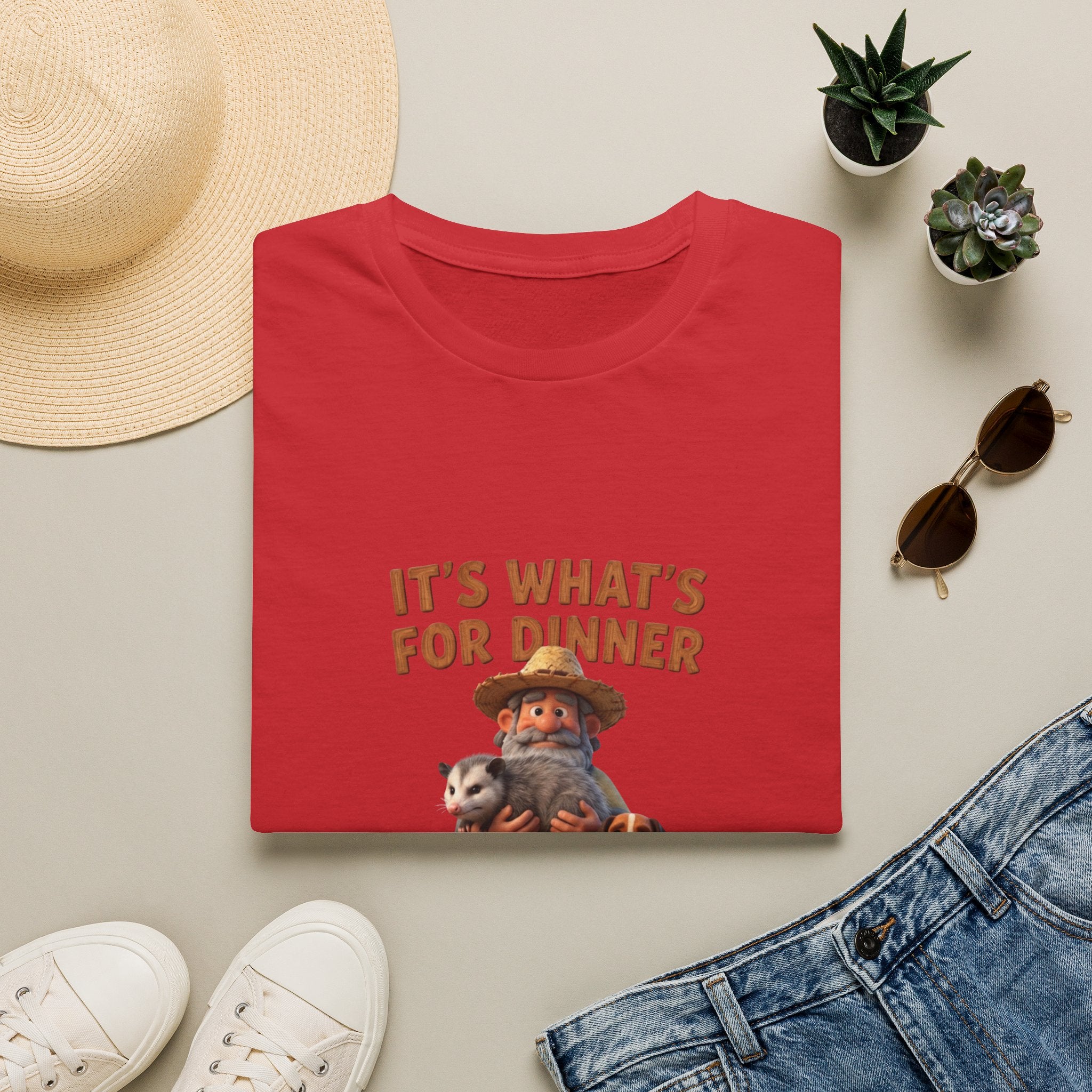 T-Shirt — 'It's What's For Dinner, Hill Folk' Rustic Hunter Graphic Tee