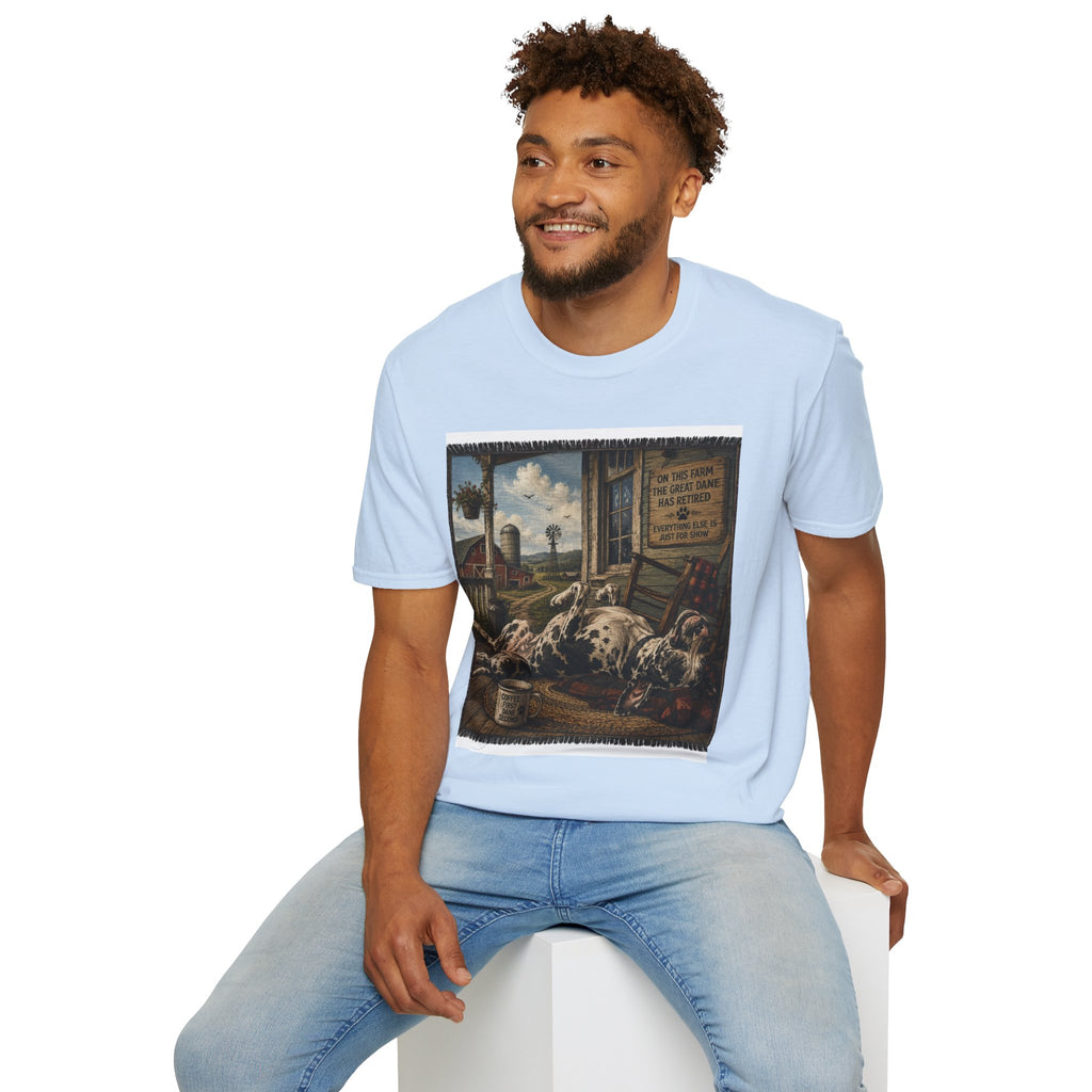 Great Dane Sleeping   Farmhouse Art T‑Shirt